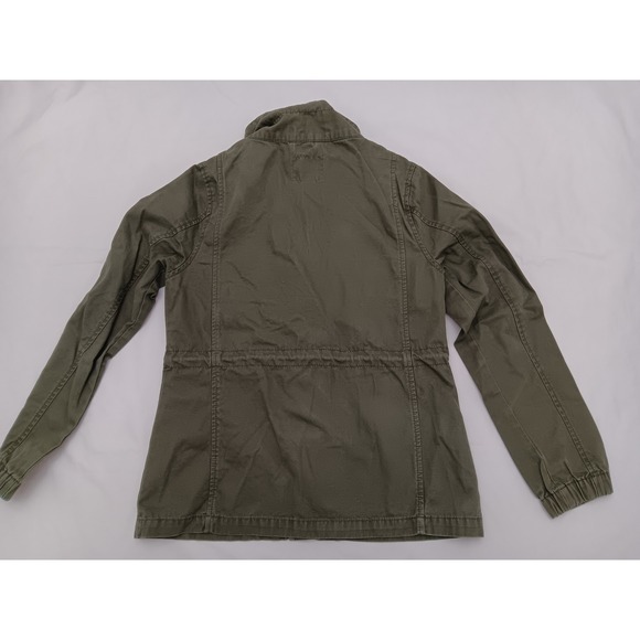 Old Navy Womens Field Jacket Olive Green Full‎ Zip Drawstring Waist XS - Picture 9 of 12
